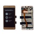 Дисплей с тачскрином и передней панелью для Lenovo K53a48 5,5" (5D68C06717, 35049313), оригинал, Lenovo, золотой